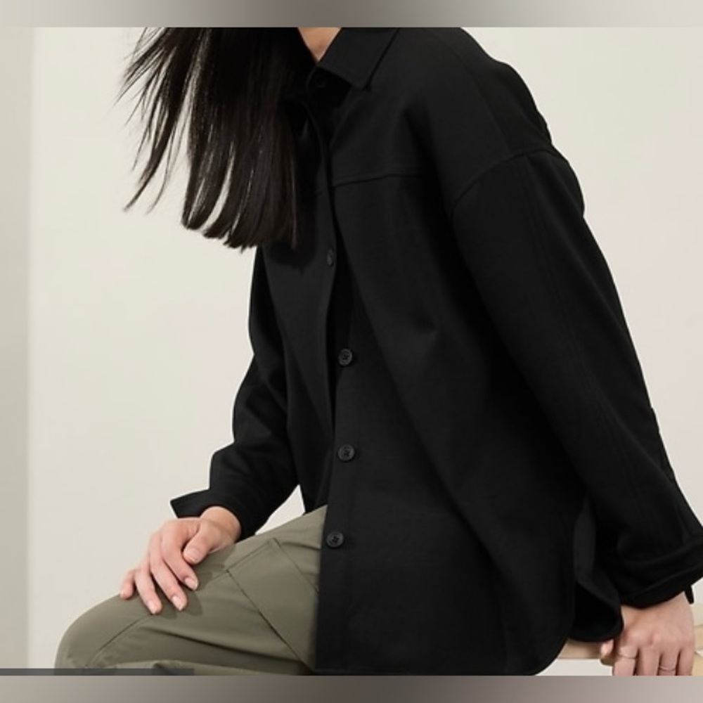 Athleta Allure Shirt Jacket in the color black
